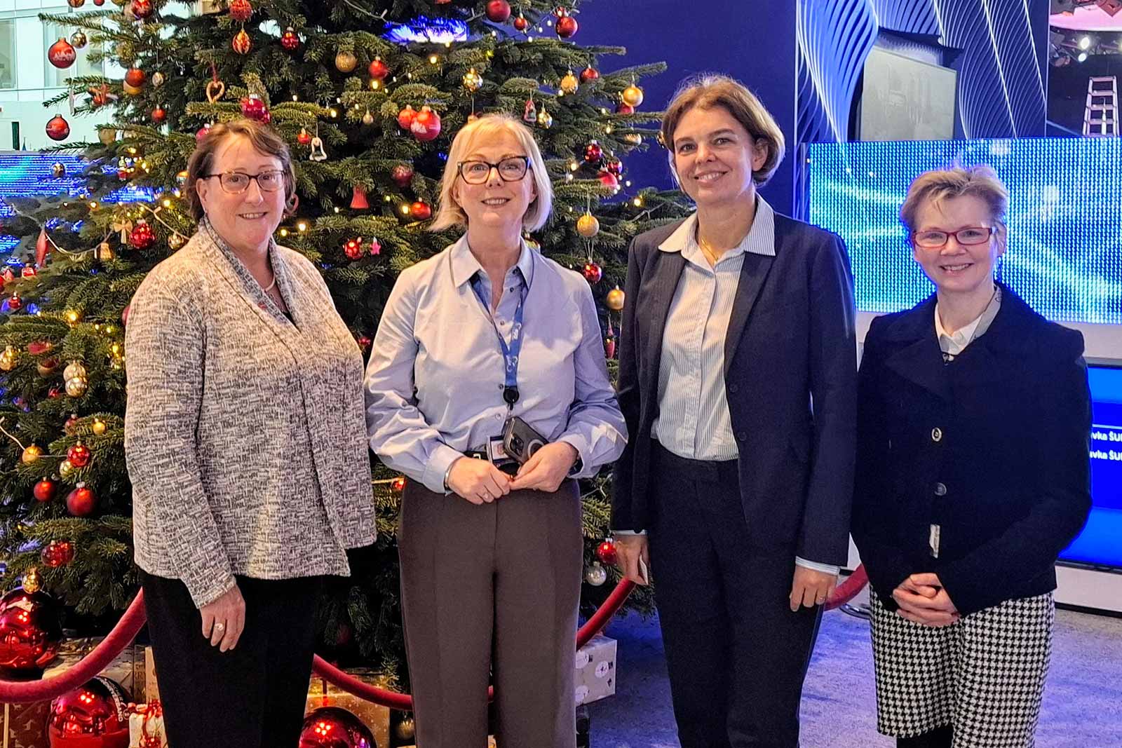 Orla Collins, Magdalena Krupa Hernandez, and Fiona Murray with MEP Doherty at the European Parliament