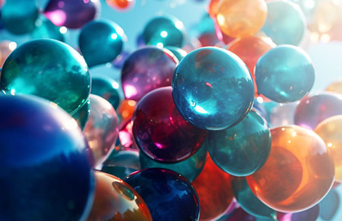 Multi-coloured balloons Multi-coloured balloons
